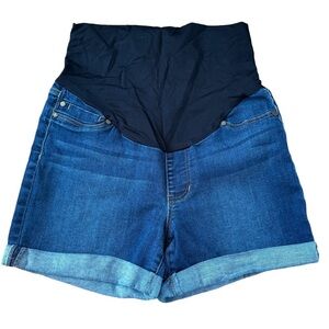 Liverpool Maternity The Walking Short.‎ Blue Jean Cuffed Shorts Pull On Sz 10/30